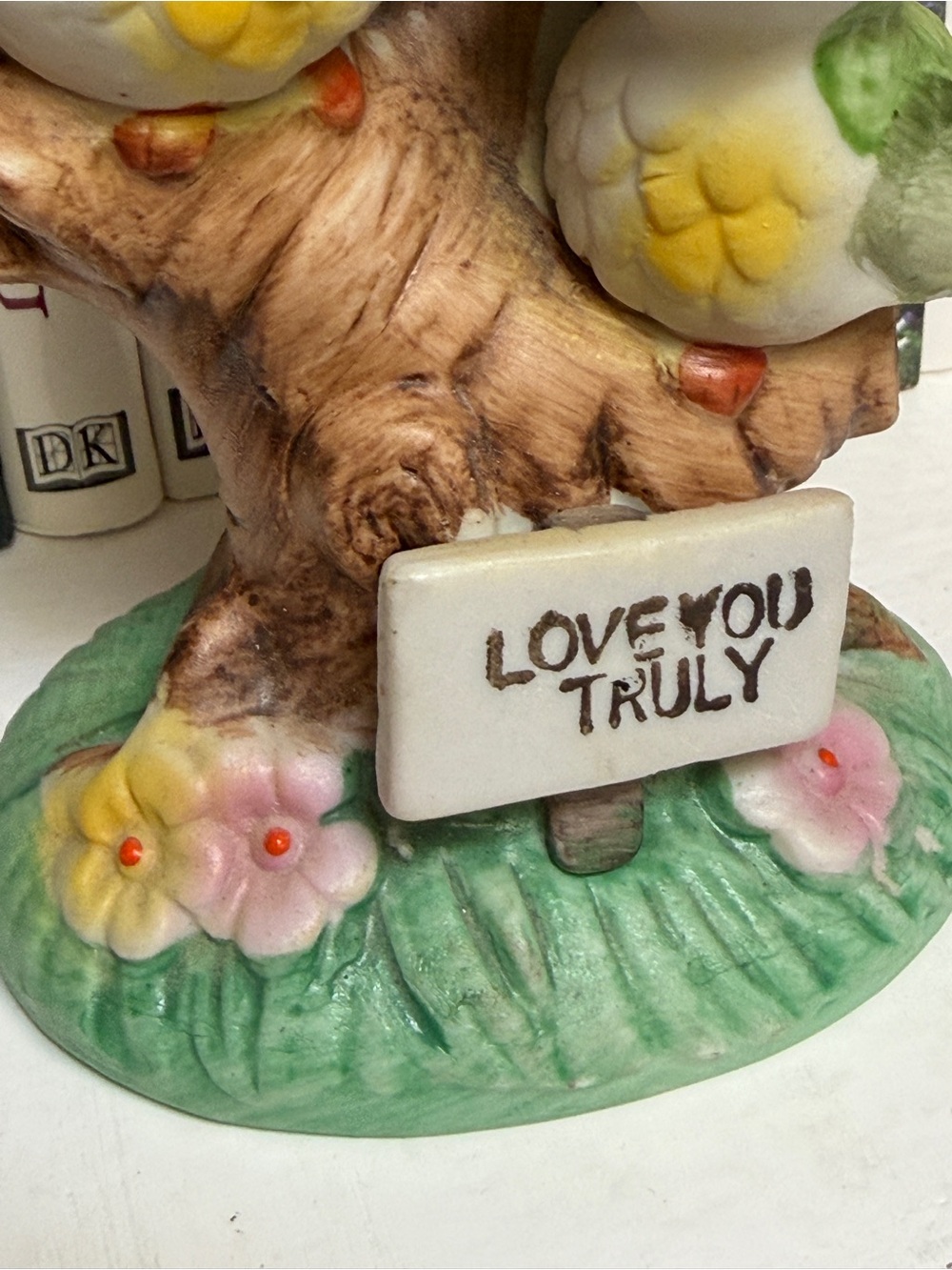 Vintage Norleans Porcelain Love Birds Figurine Mid Century Love You Truly - Picture 6 of 9